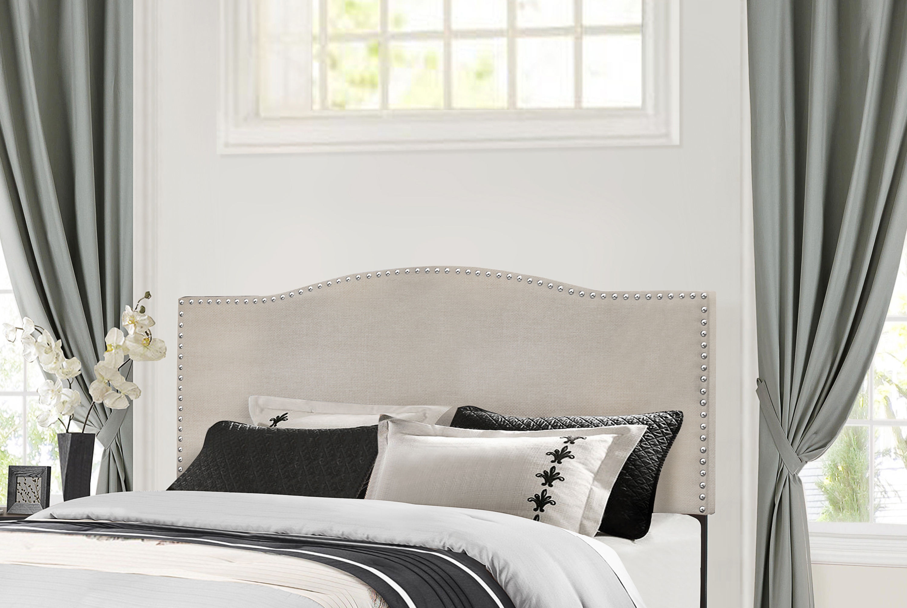 Queen headboard deals on full bed