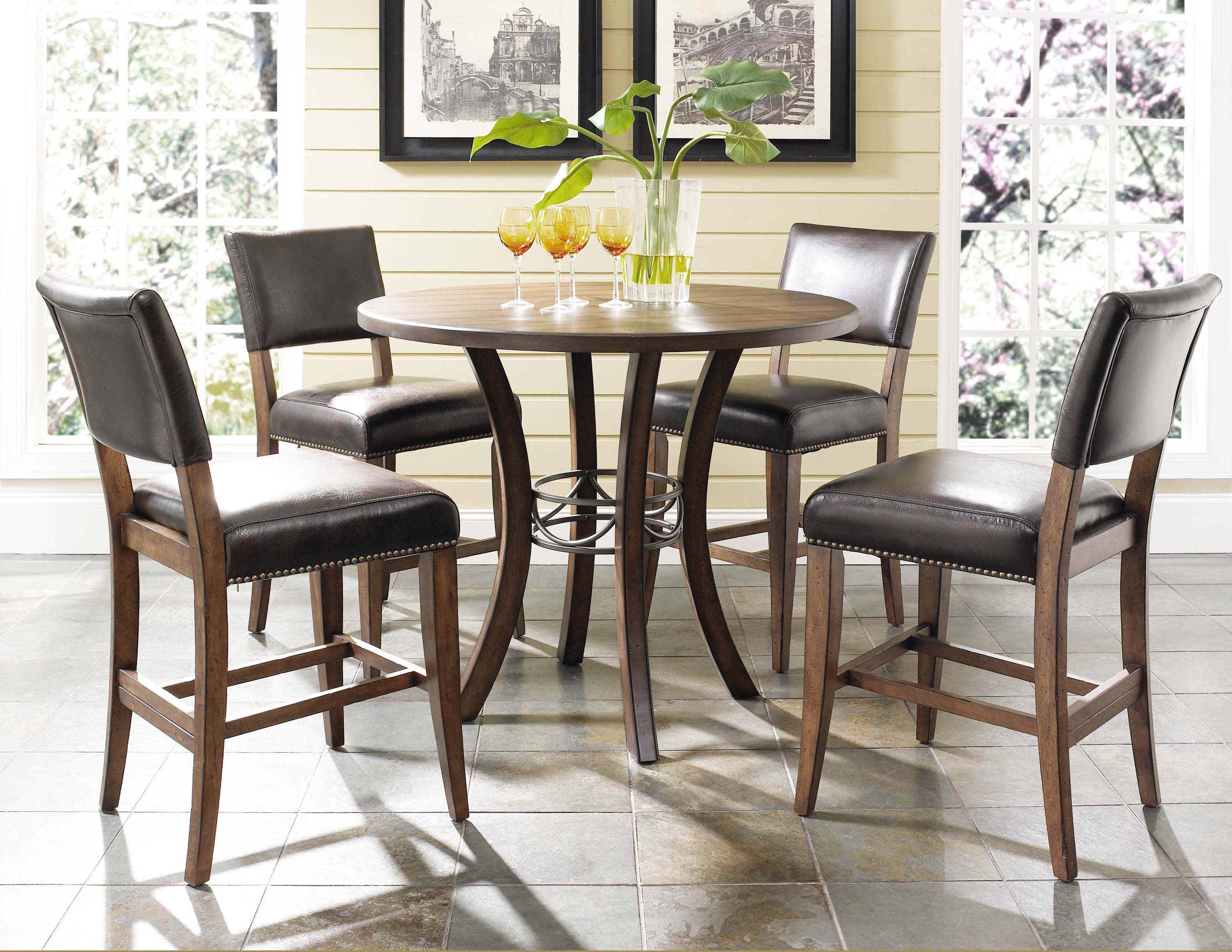 5 piece round counter height dining set