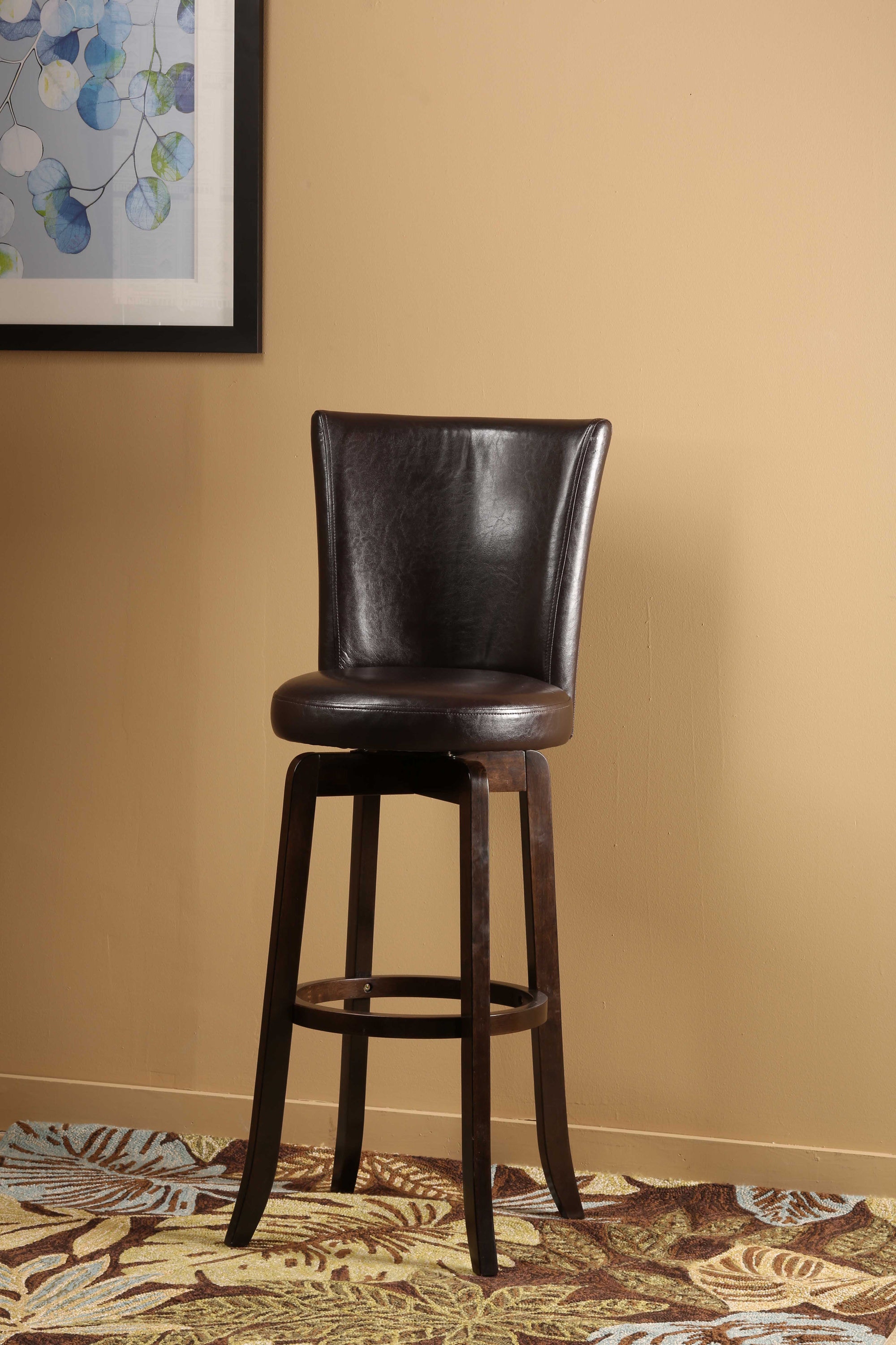 Hillsdale Copenhagen Swivel Counter Stool, Black 2024 Leather