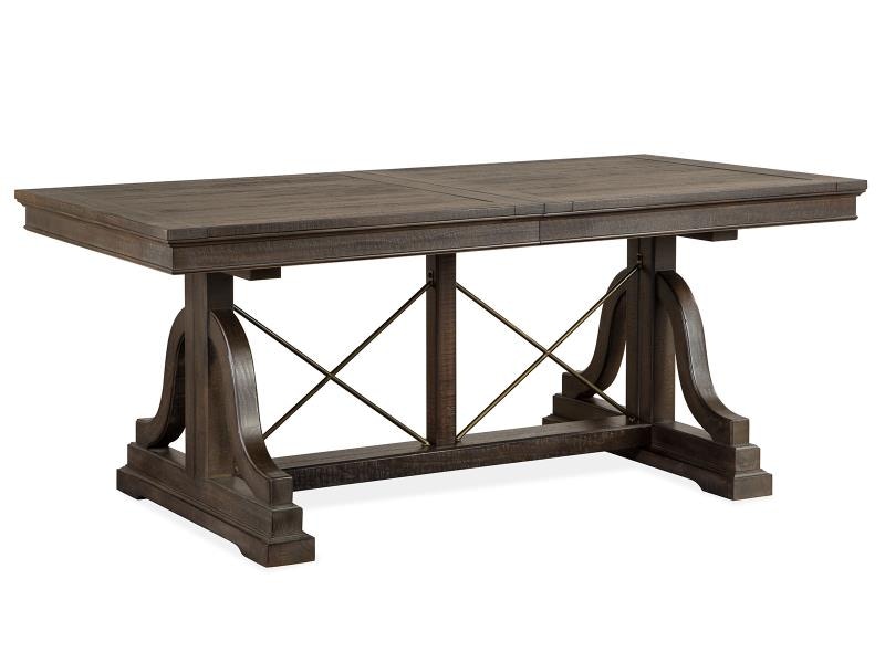 Trisha yearwood coming home double trestle on sale extendable dining table