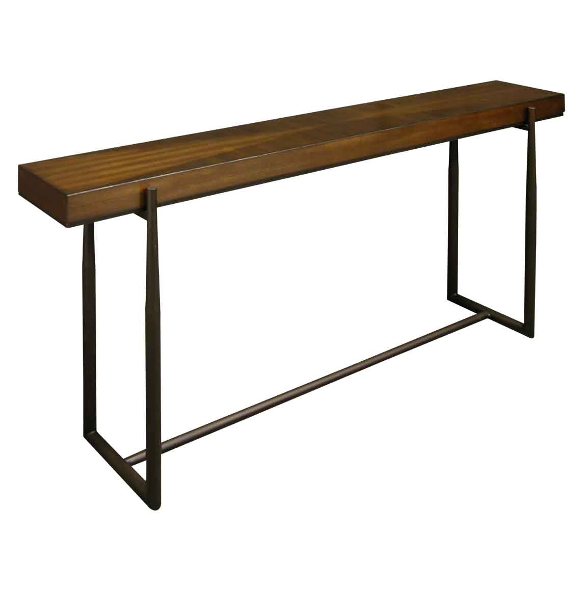 Accents Beyond Living Room Narrow Console, Metal With Wood Top 3014