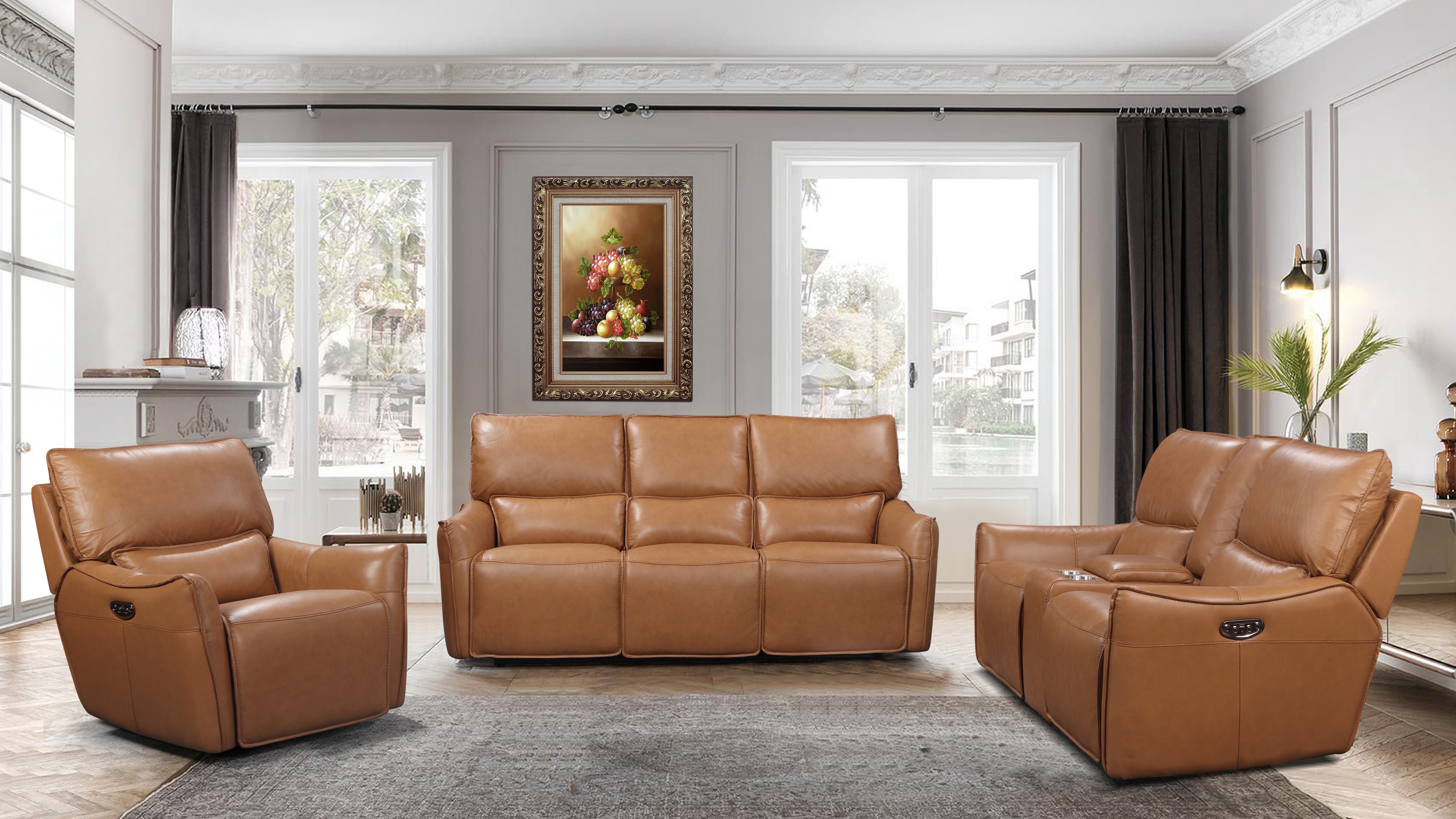 Leather Italia Living Room Portland Sofa 1555-EH12109-031006LV