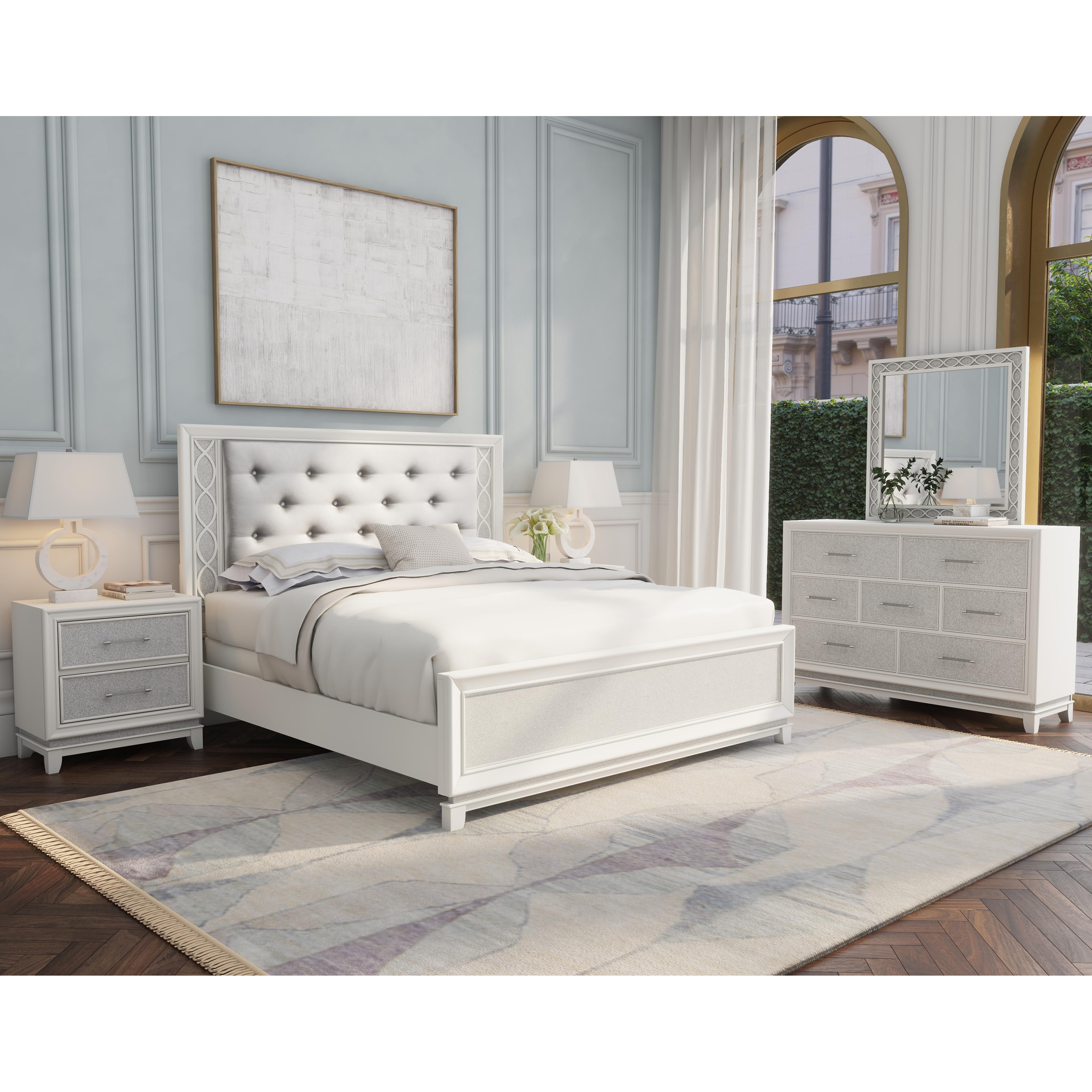 Samuel Lawrence Bedroom Starlight King Upholstered Panel Bed with