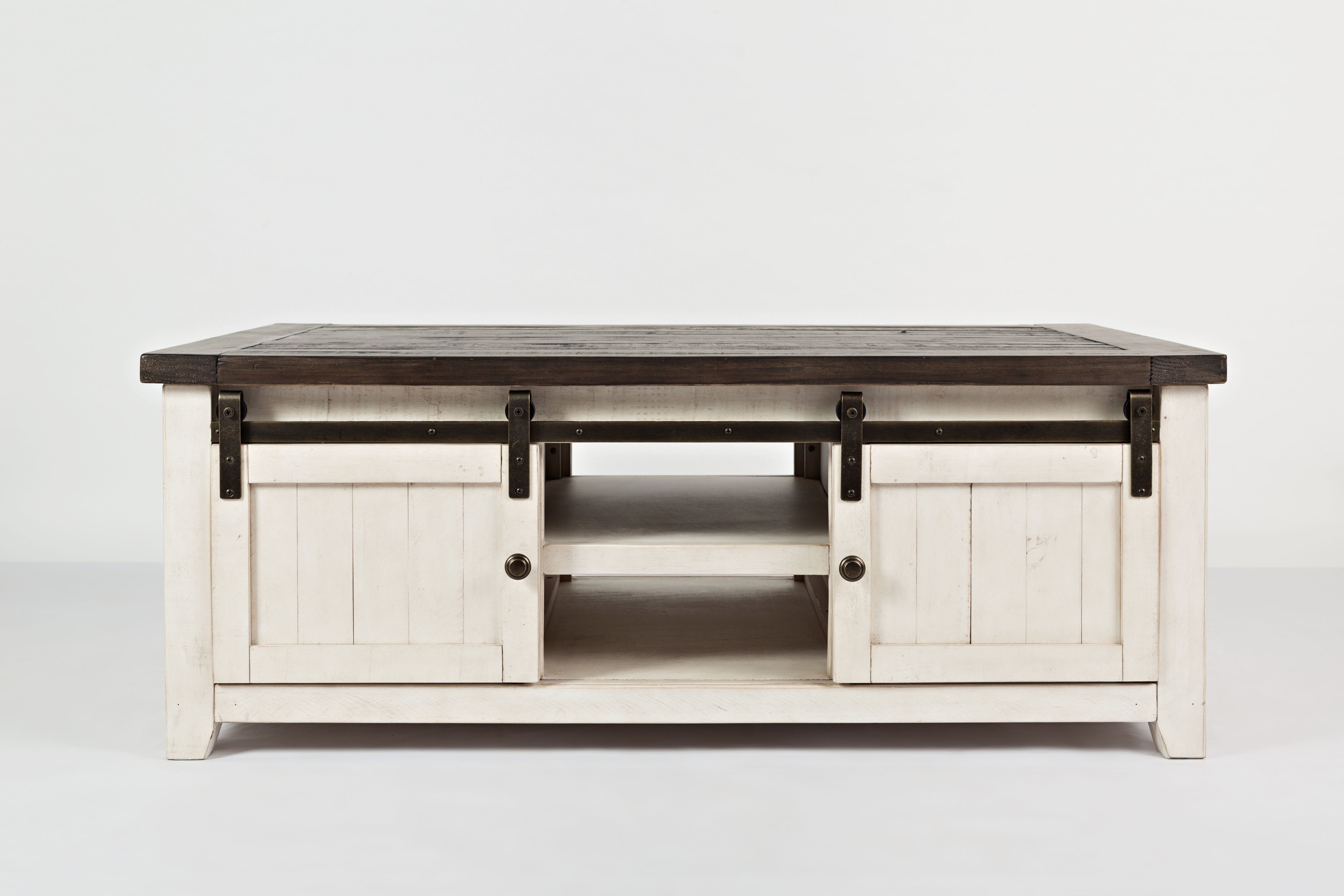 farmhouse sliding door coffee table