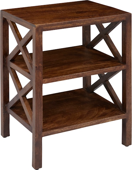 Jofran Dylan Mango X-Side Accent Table with 2 Shelves 1730-34 1730-34
