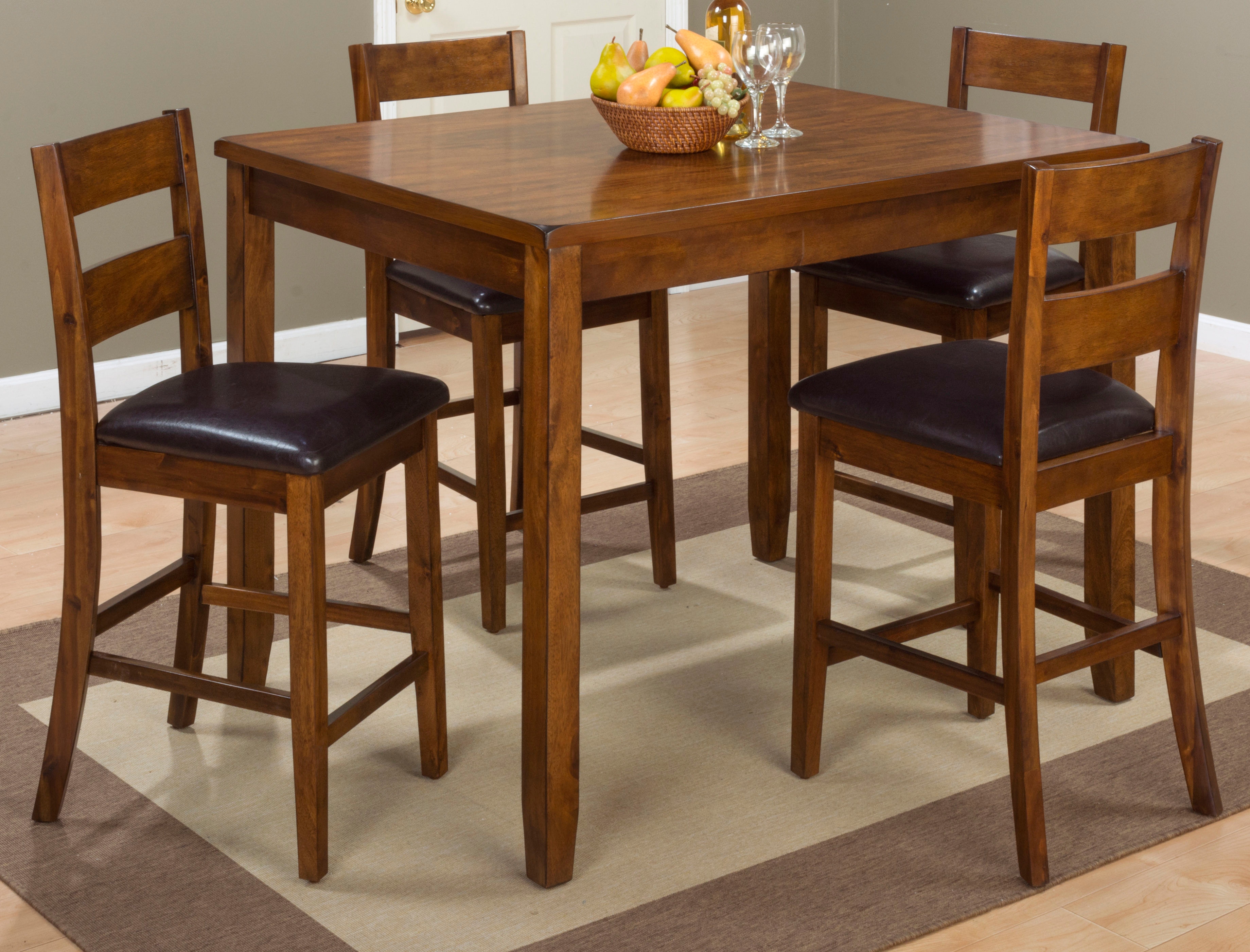 Jofran Casual Dining Plantation 5 Pack Counter Table with 4 Stools 592 Smith Village Home