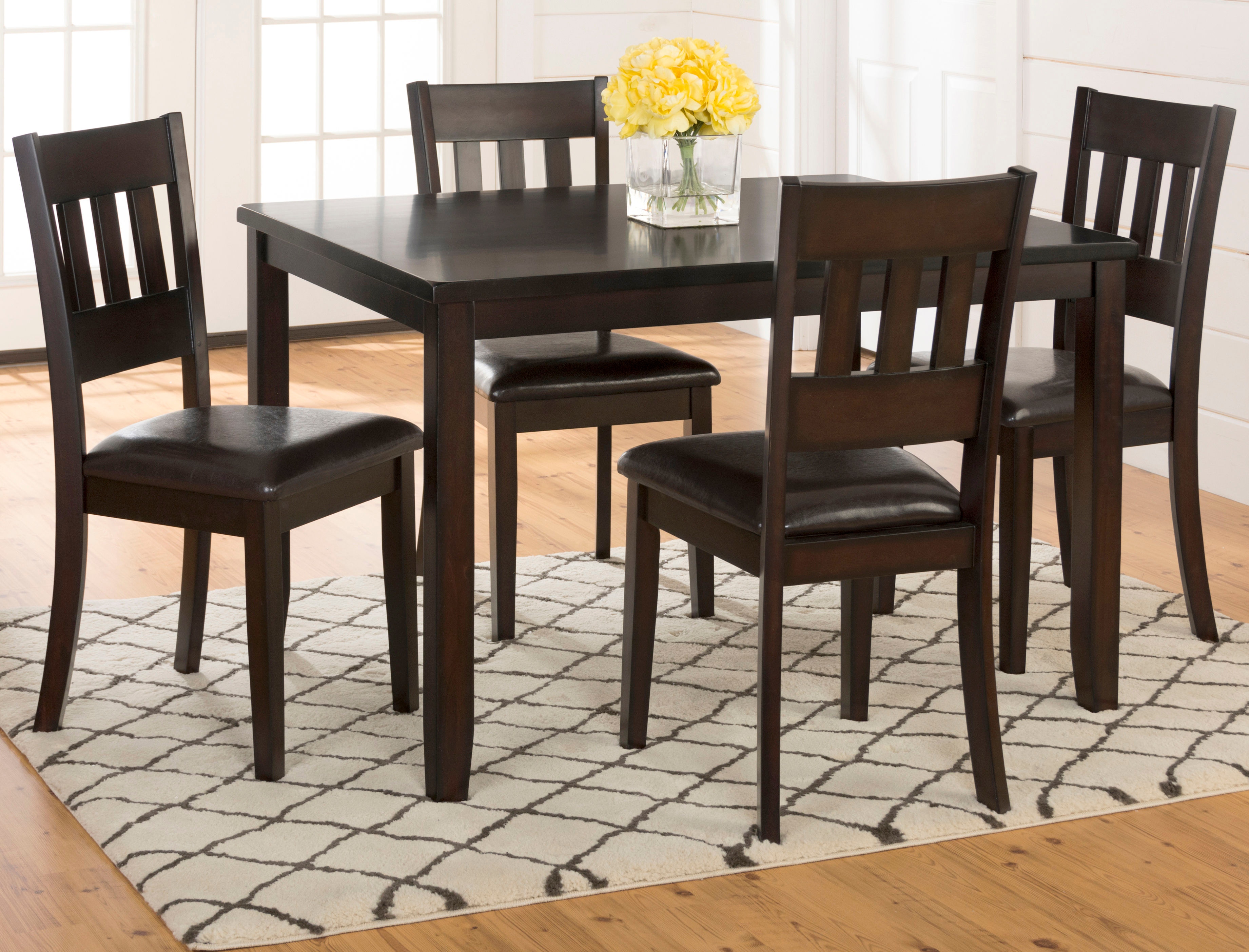 Dark oak discount table and chairs