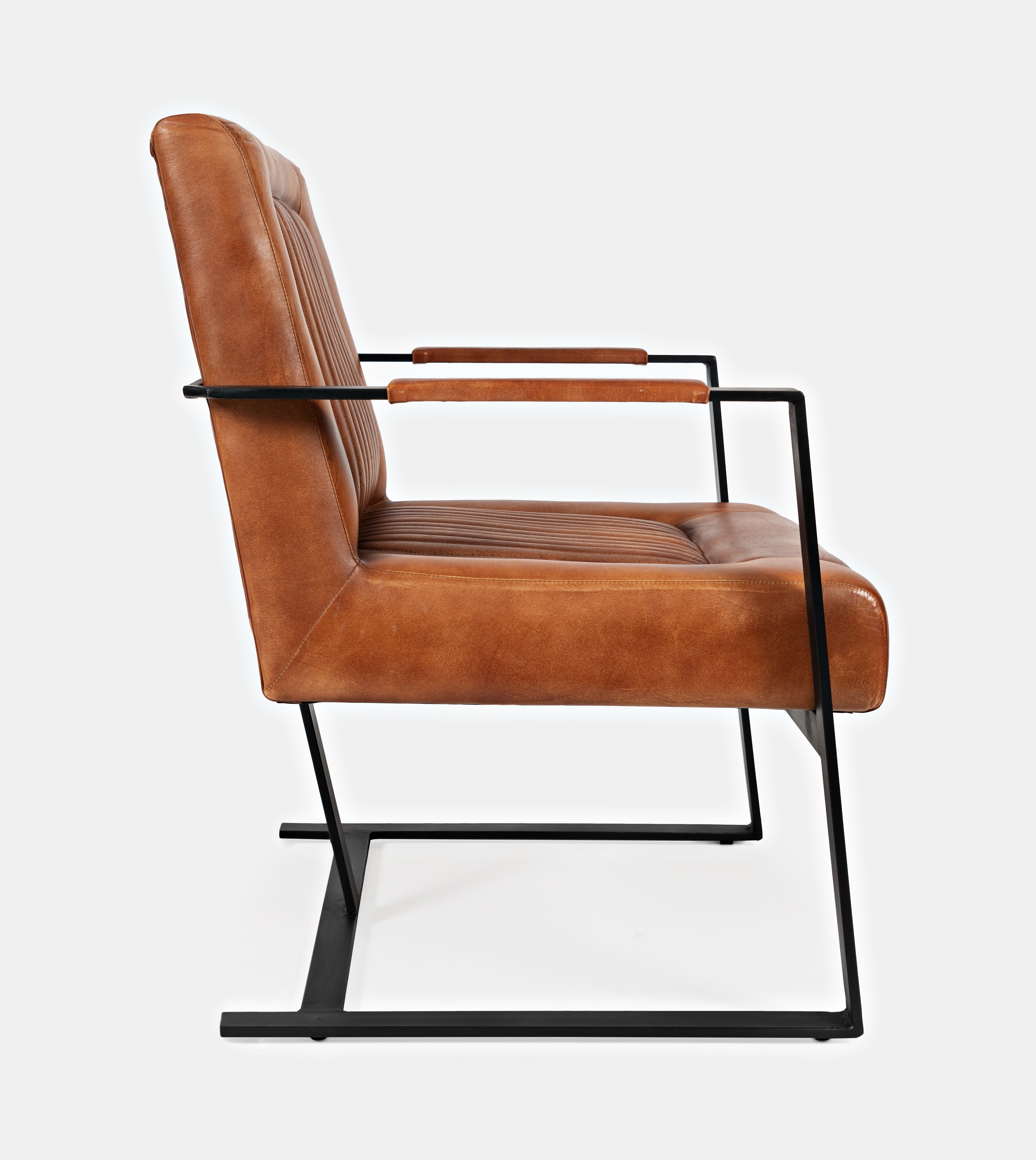 saddle leather accent chair