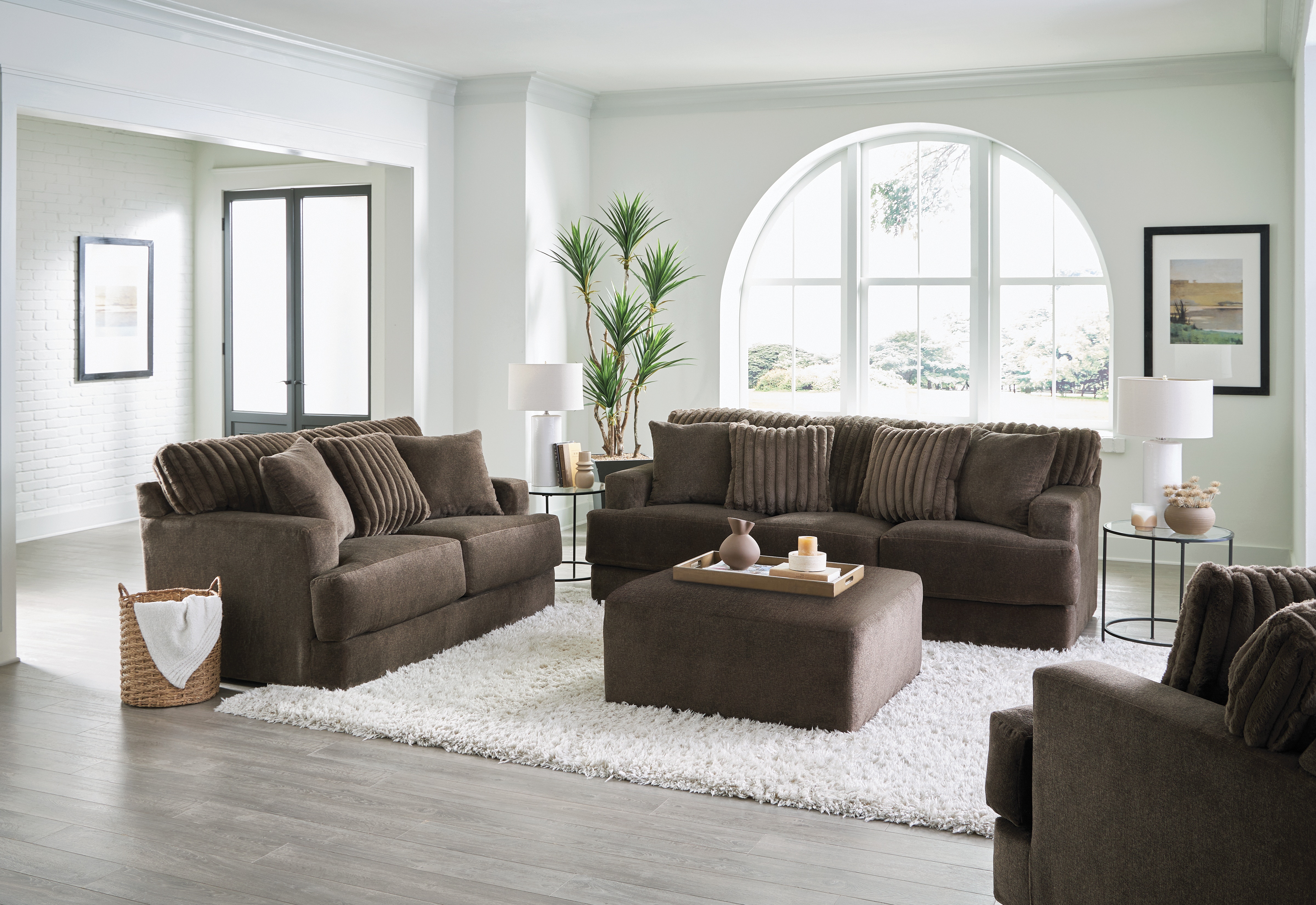 Chocolate and deals gray living room