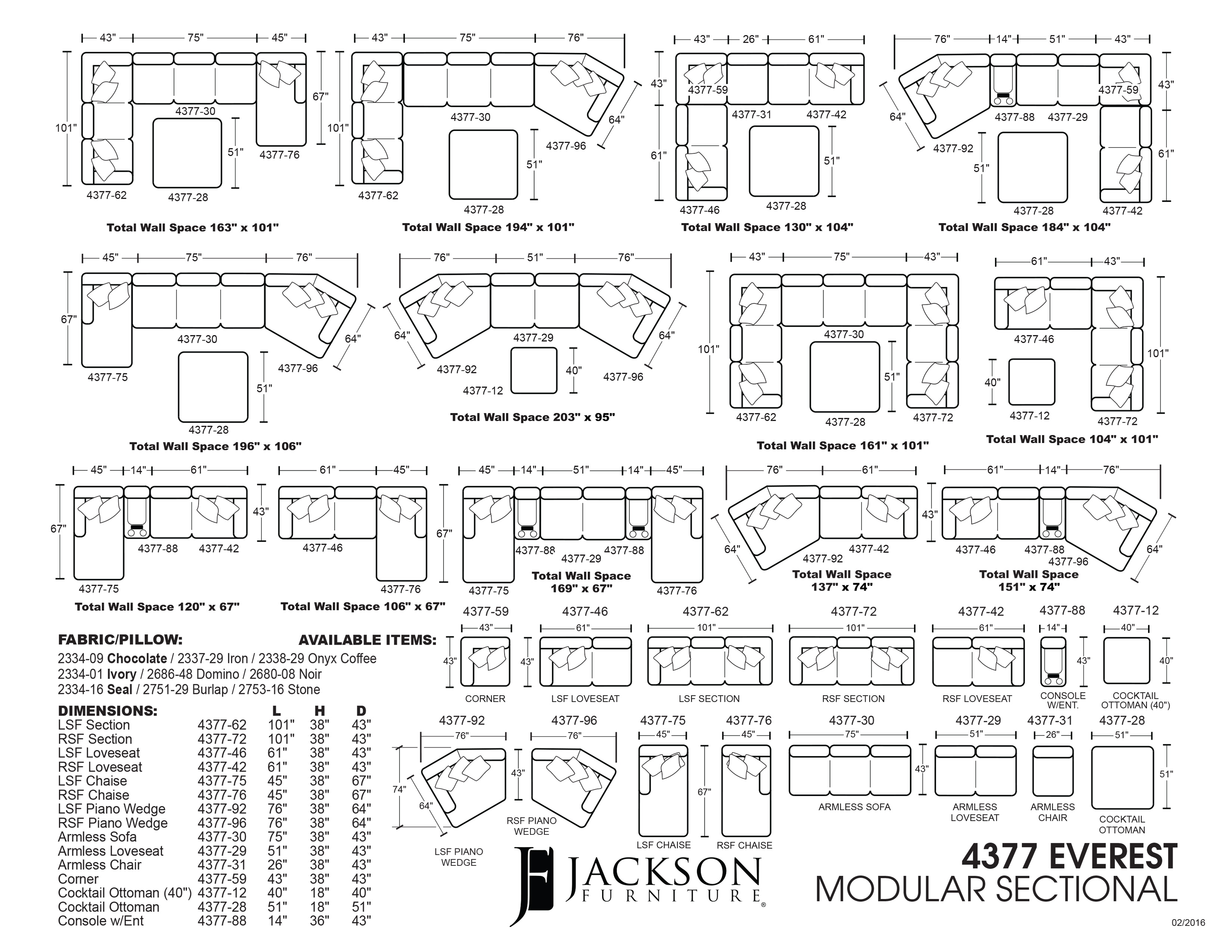 Jackson Furniture Living Room Corner 437759 King Furniture Holmen, WI