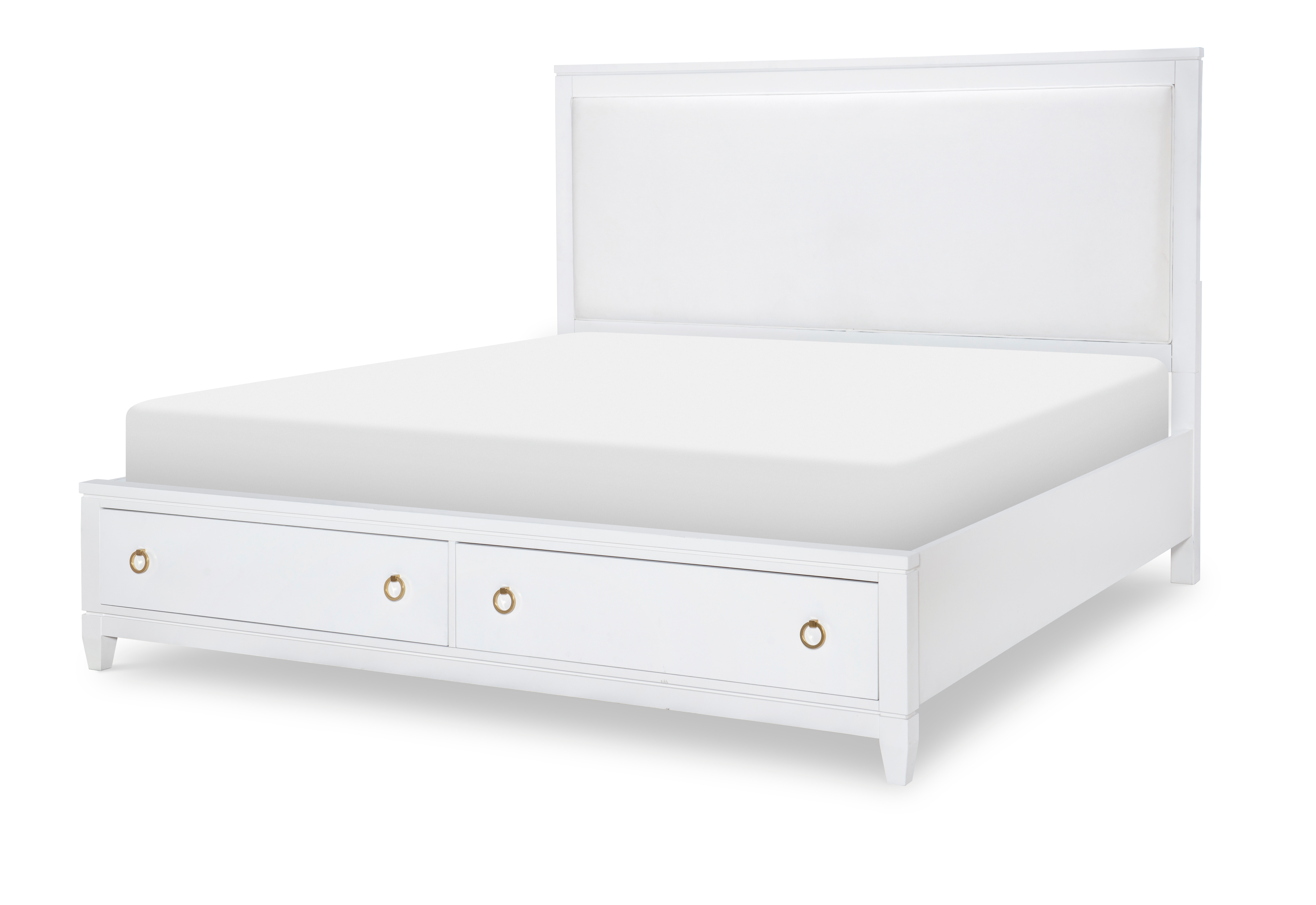 Legacy Classic Kids Summerland White Complete Upholstered Bed W Storage Queen 50 White Finish 1160-4235K