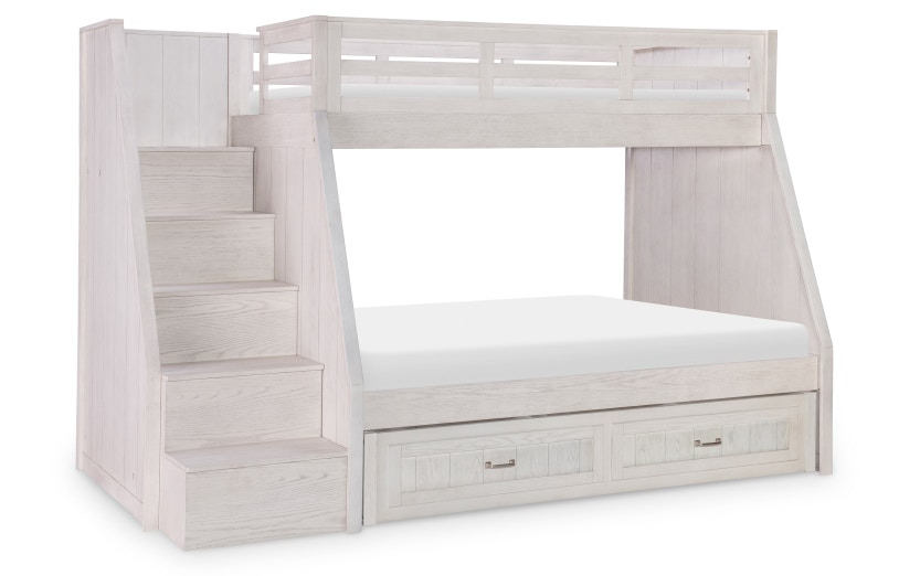 セール・キャンペーン Preston Twin over Full Bunk Bed with Steps その他