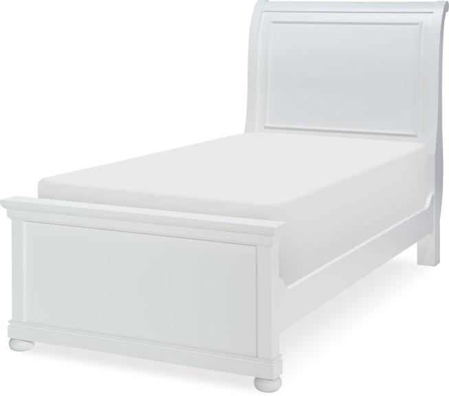 Legacy Classic Kids Canterbury White Canterbury White Complete Sleigh Bed T 33 White Finish 9815-4303K