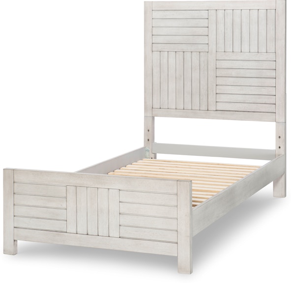 Legacy Classic Kids Summer Camp Gray Summer Camp Gray Complete Panel Bed, Twin 3/3 White Finish 0833-4103K