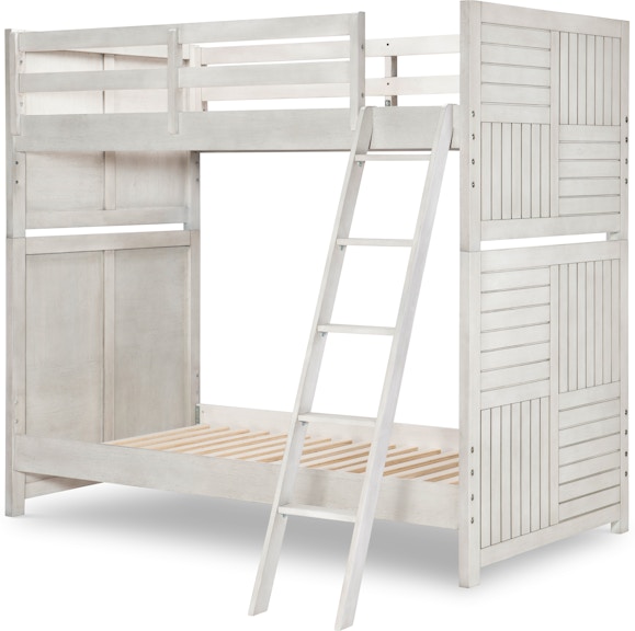 Legacy Classic Kids Summer Camp Gray Summer Camp Gray Complete Twin Over Twin Bunk Bed White Finish 0833-8110K
