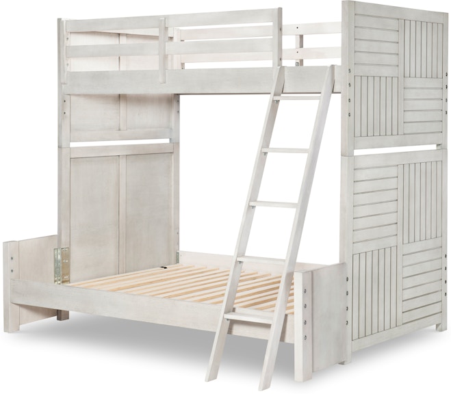 Legacy Classic Kids Summer Camp Gray Summer Camp Gray Full Size 4/6 Bottom Bunk Ext White Finish 0833-8140