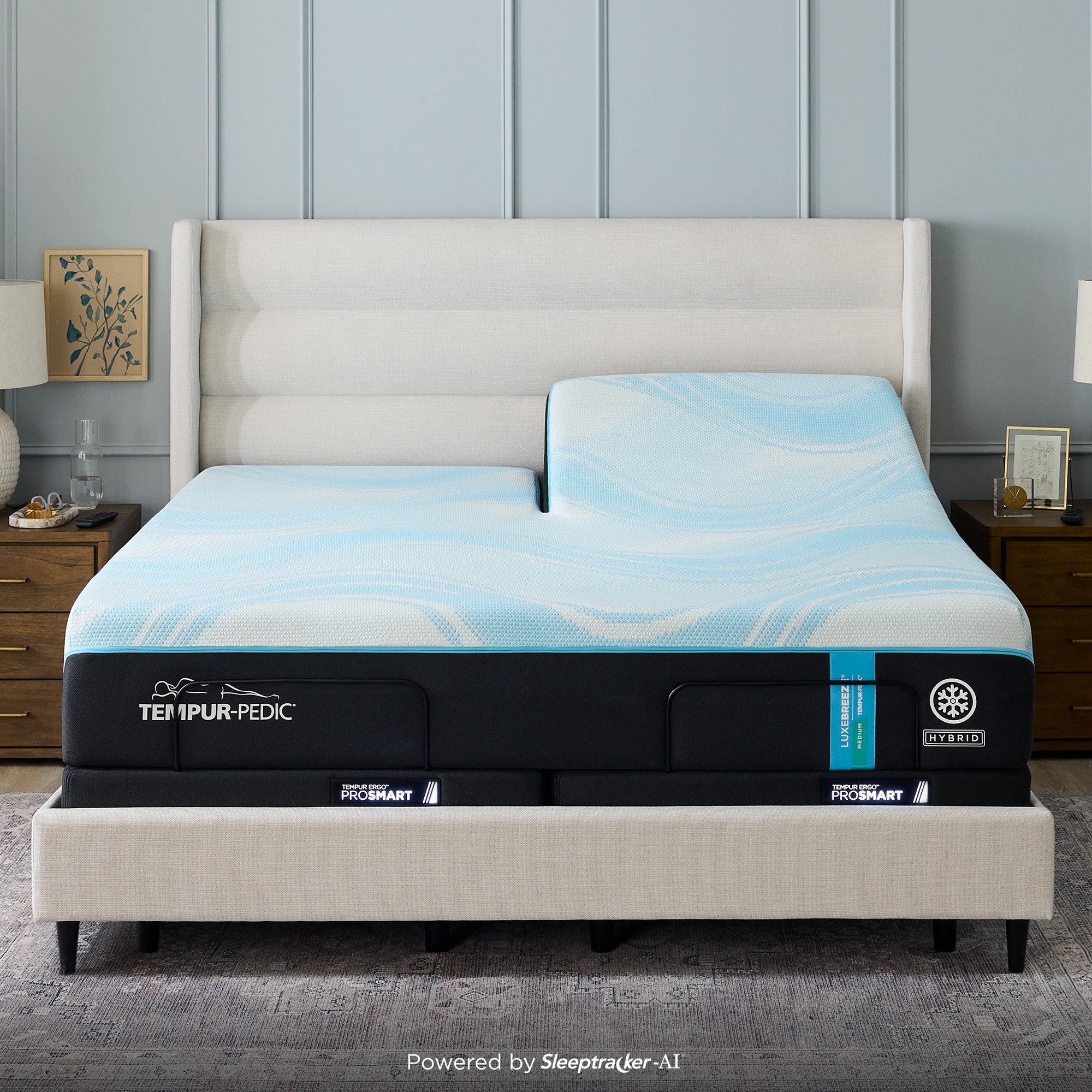 Tempur-LuxeBreeze Hybrid Split Head King 13 In MD Hybrid