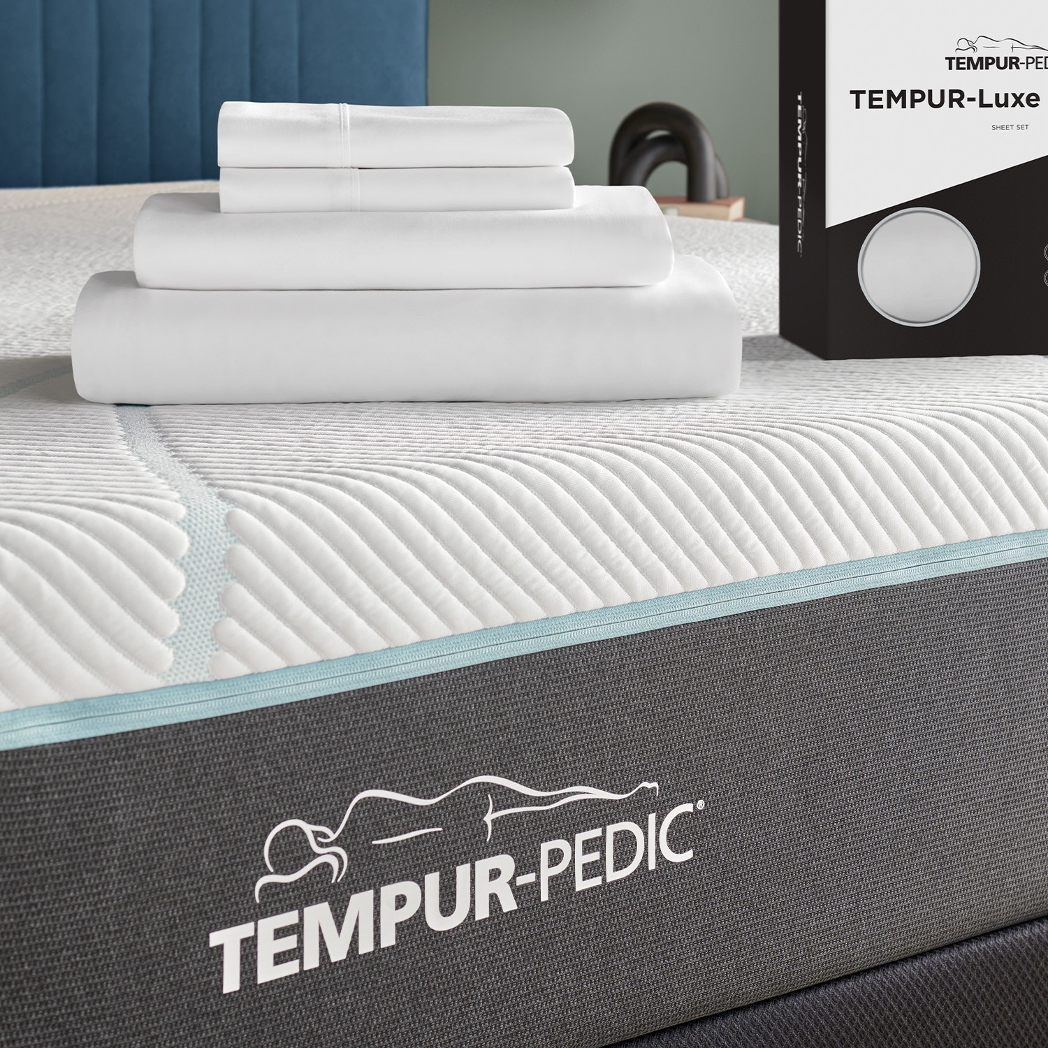 TEMPUR Luxe Egyptian Cotton Sheet Set White Split King