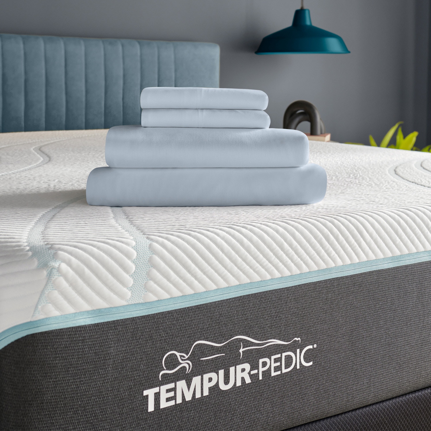 TEMPUR Rayon from Bamboo Sheet Set Sleepy Blue Twin