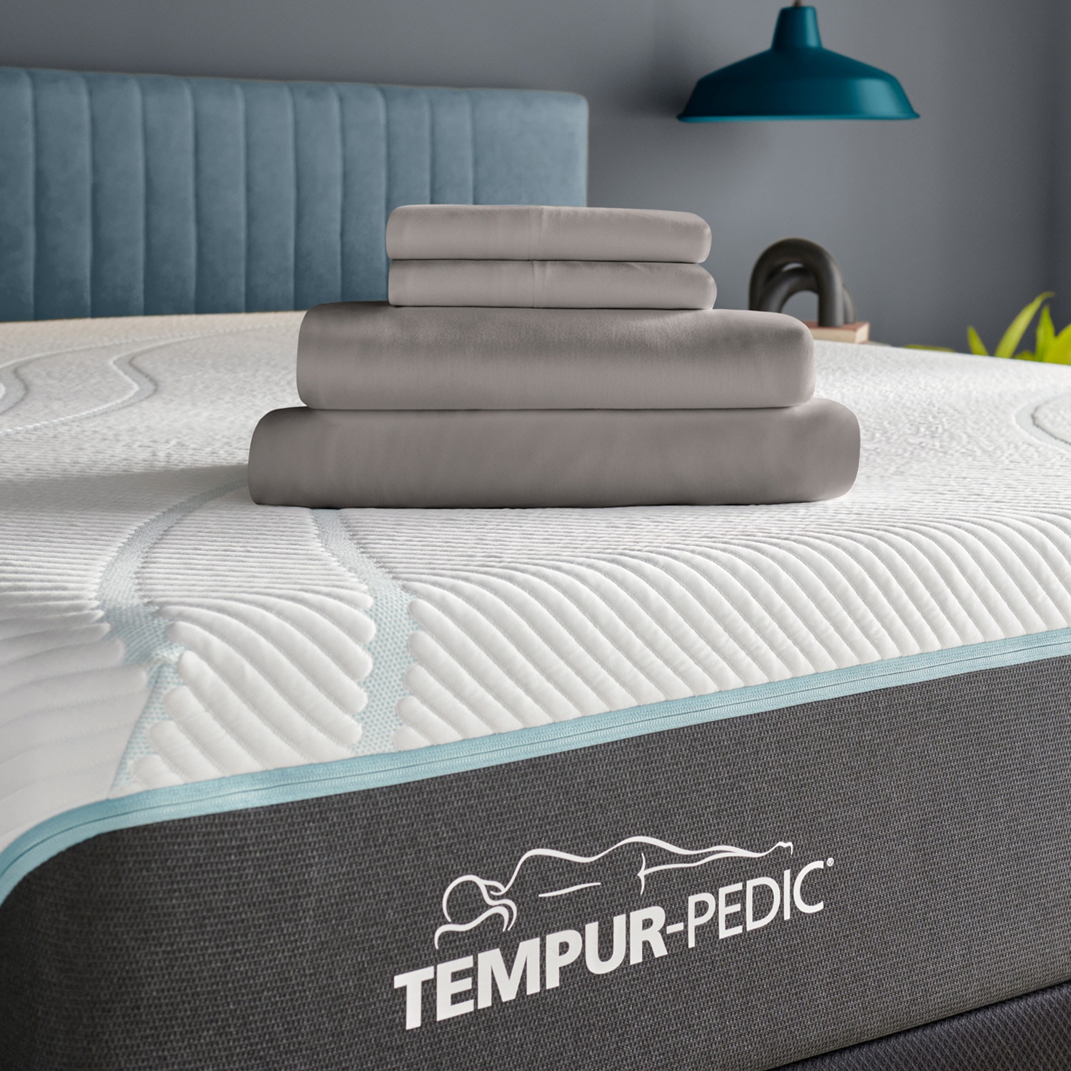 TEMPUR Rayon from Bamboo Sheet Set Cool Gray Split Cal King