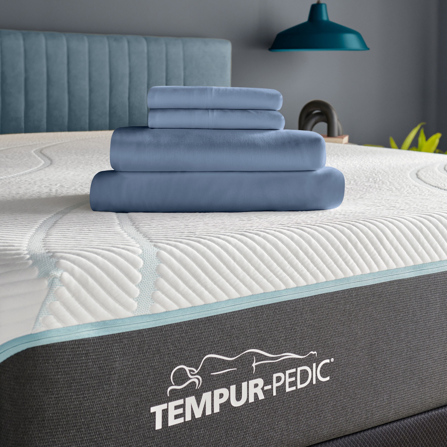 TEMPUR Rayon from Bamboo Sheet Set Vintage Indigo Twin Xl