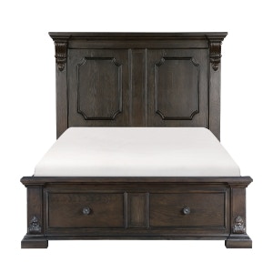  Queen Platform Bed with Footboard Storage 
