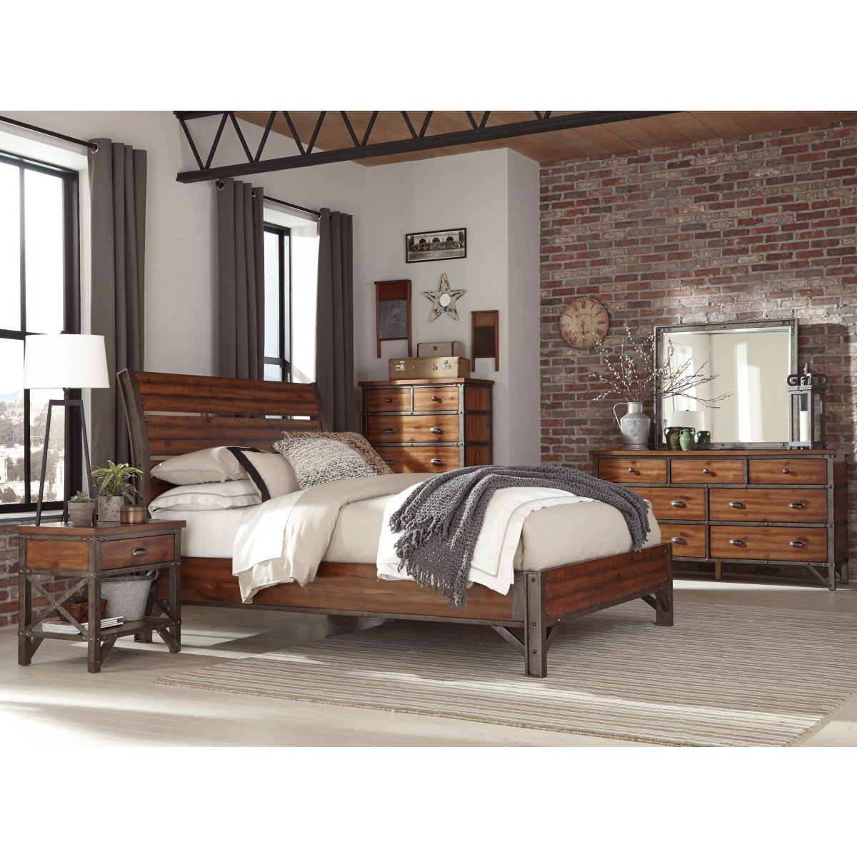 Homelegance Bedroom Queen Platform Bed 17151KIT Furniture Plus Inc