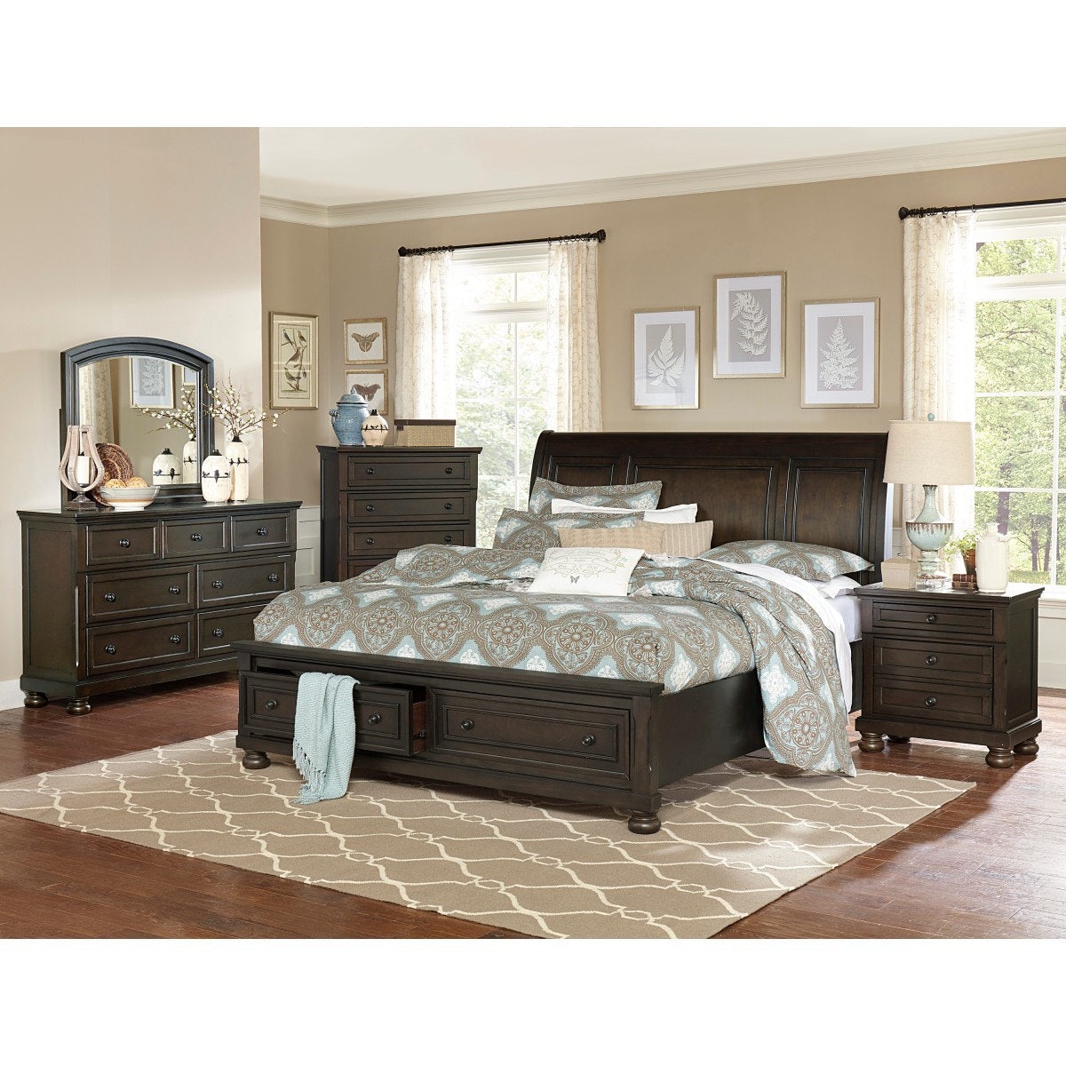 Homelegance Bedroom Queen Platform Bed With Footboard Storage 1718GY