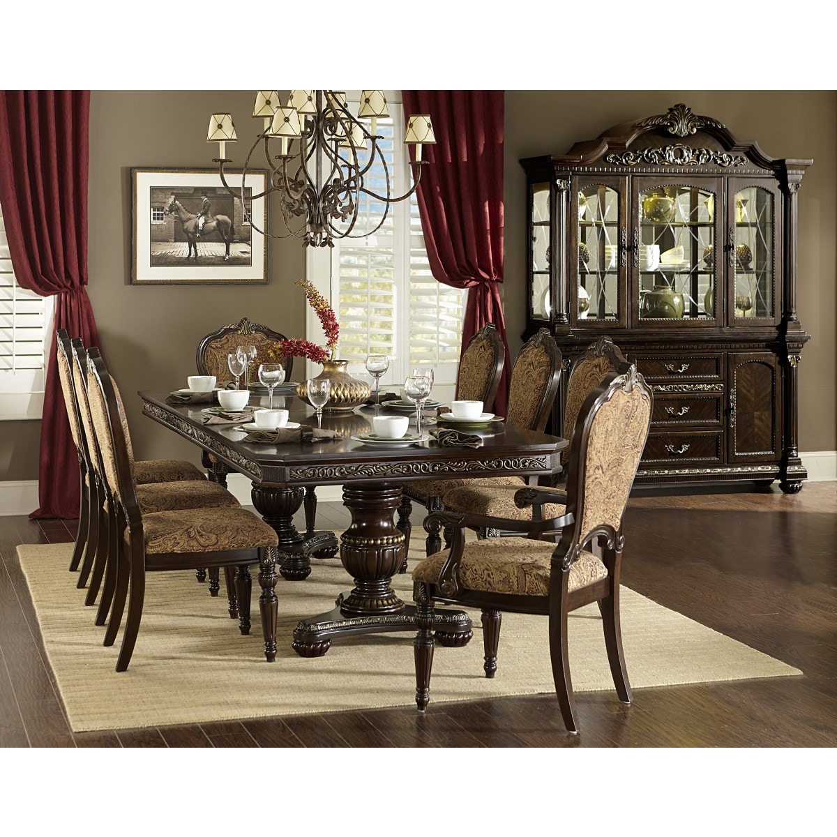 Homelegance Dining Room Double Pedestal Table Bases 1808112B Tar
