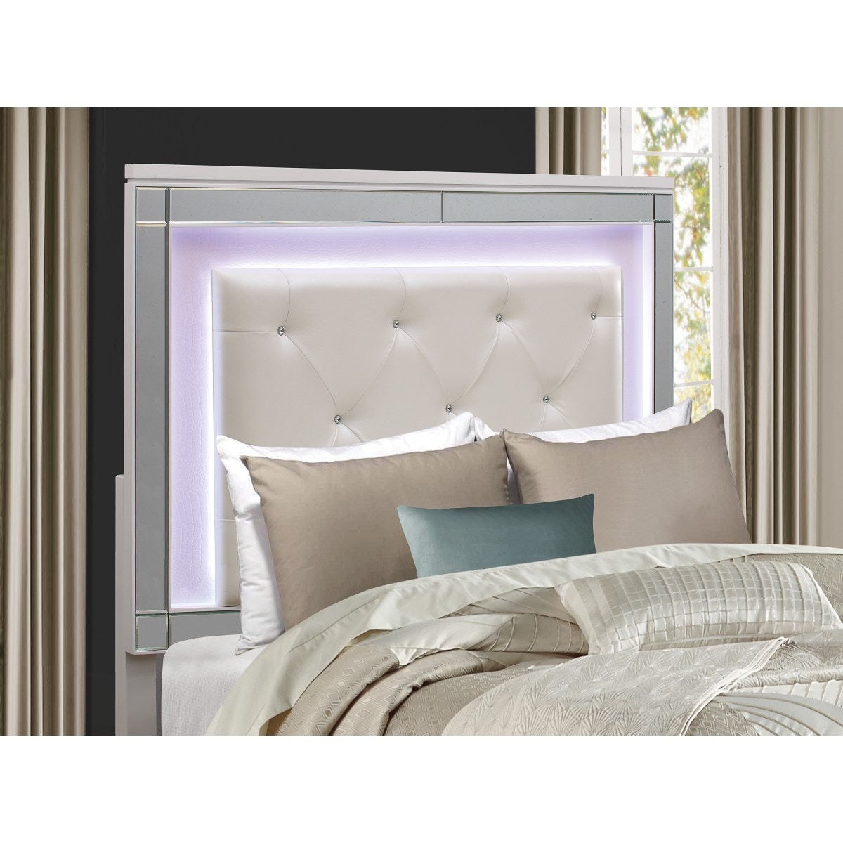 Homelegance allura bedroom set with led lighting queen deals bed