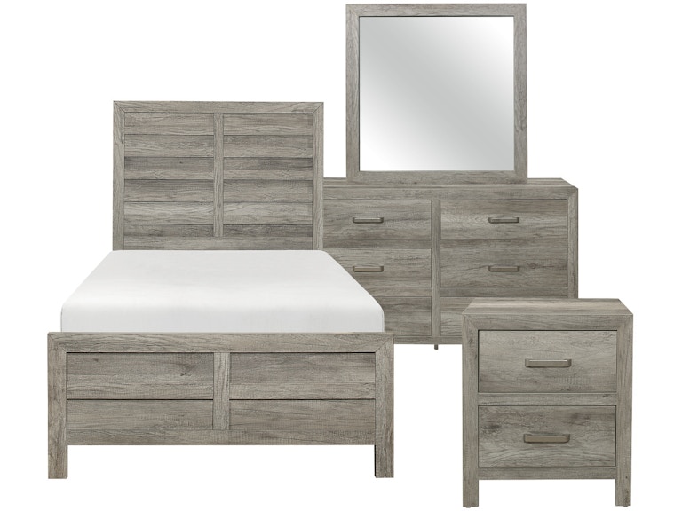 Homelegance 4pc Set Twin Bed, Nightstand, Dresser and Mirror 1910GYT-1KIT4 1910GYT-1KIT4