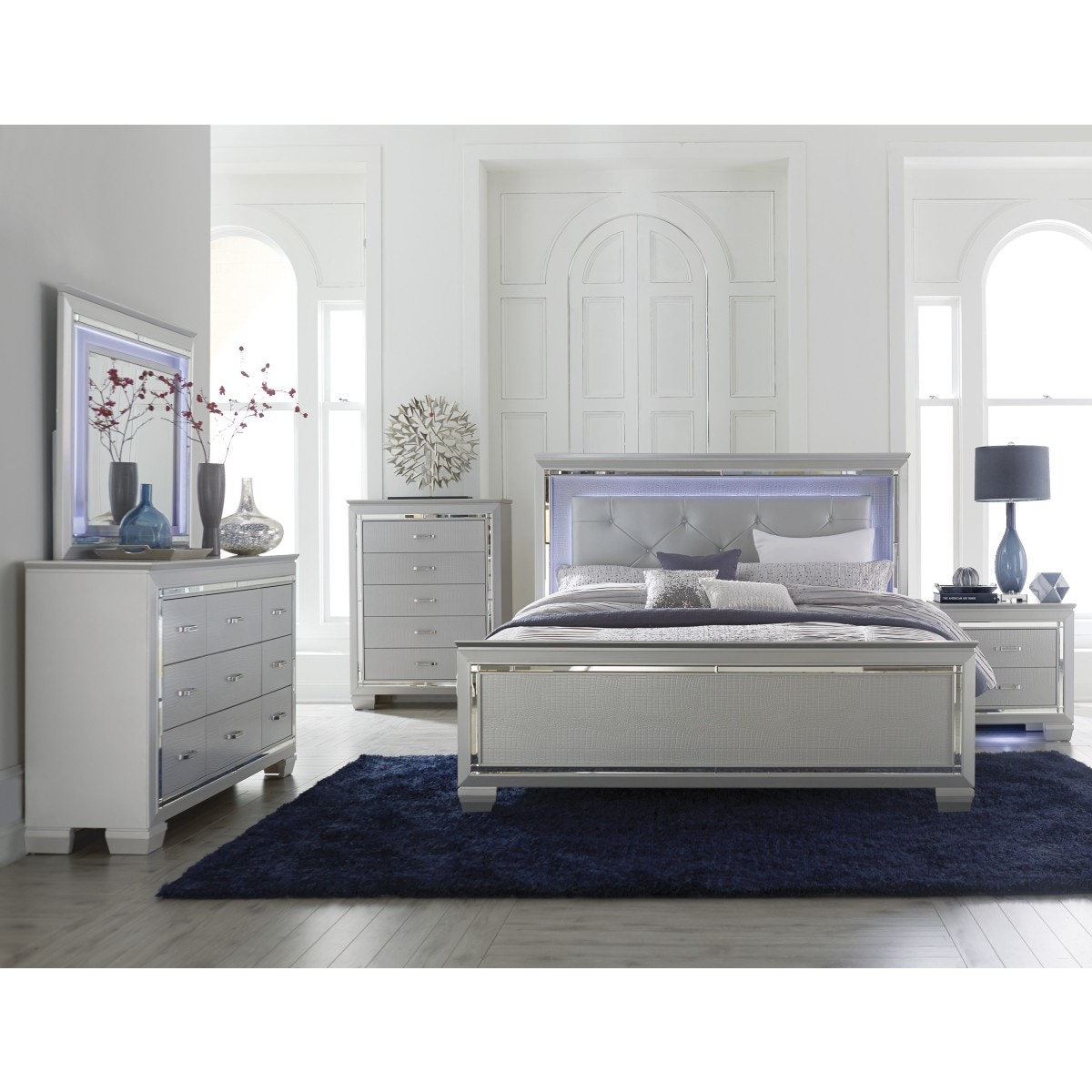 Led light online queen bedroom set