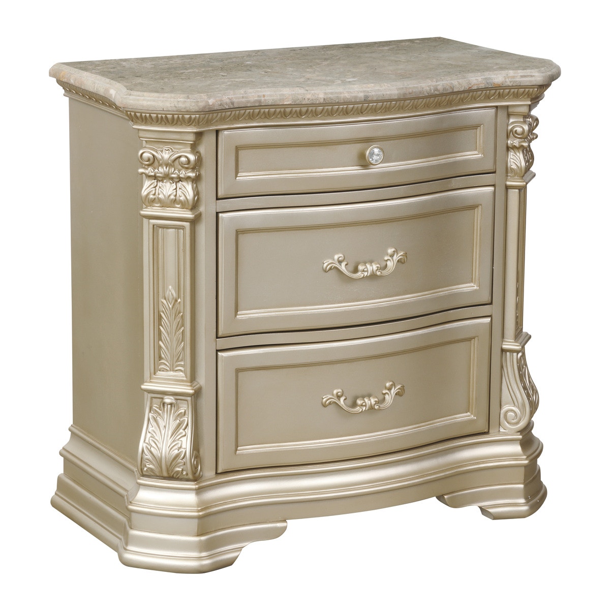 Homelegance Bedroom Night Stand, Marble Top 1919NC4 Butterworths of