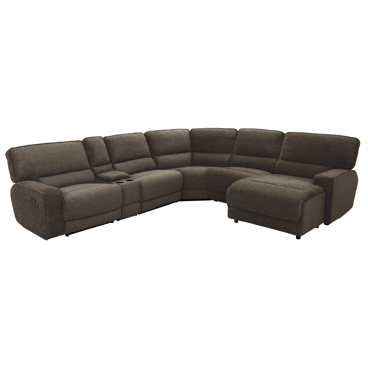  6-Piece Modular Reclining Sectional with Right Chaise 
