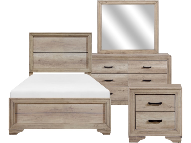 Homelegance 4pc Set Twin Bed, Nightstand, Dresser and Mirror 1955T-1KIT4 1955T-1KIT4