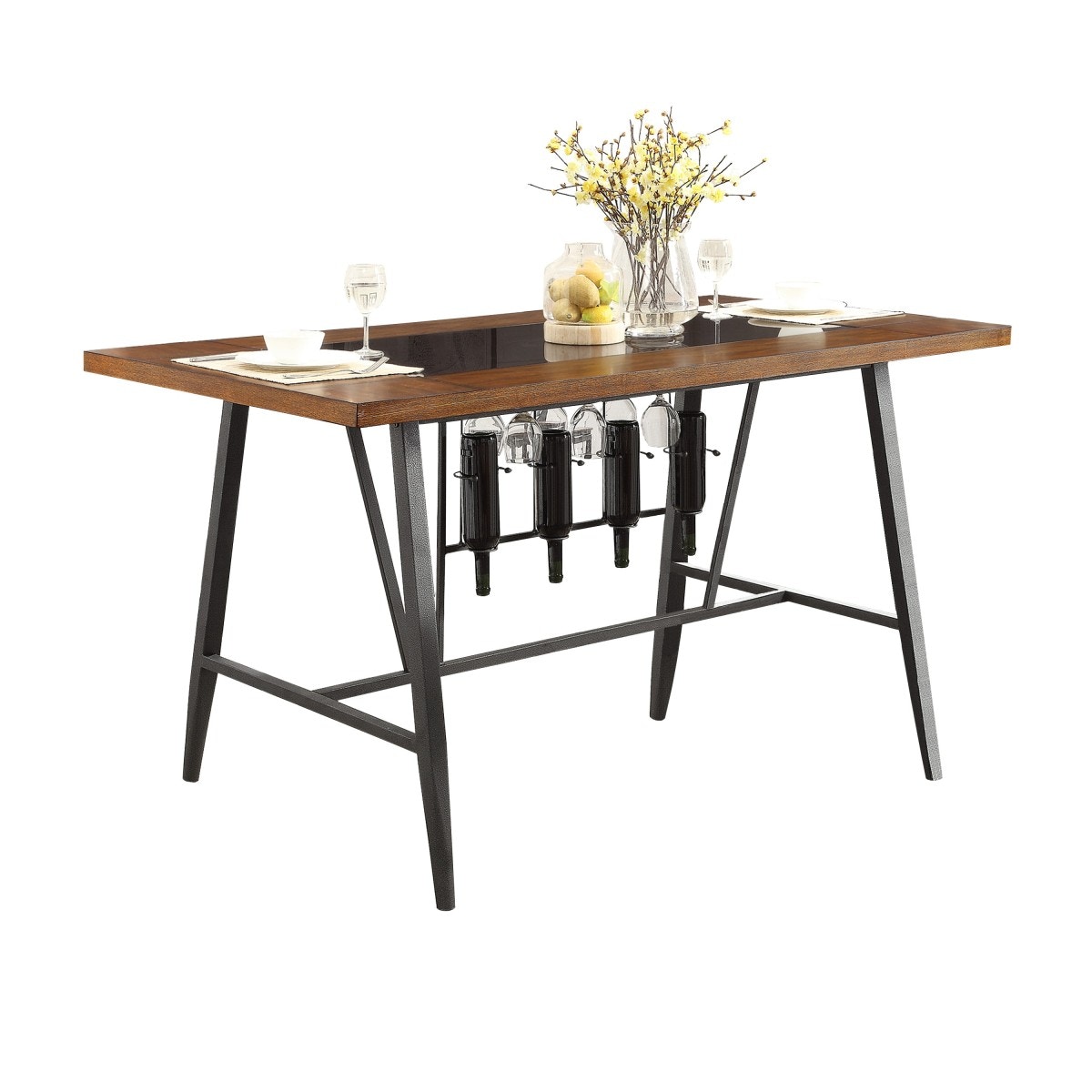 Homelegance Dining Room Counter Height Table Top And Metal Base 548936