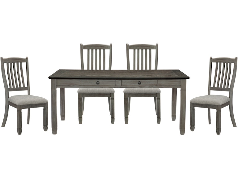 Homelegance Granby Antique Gray Dining Table w/4 Side Chairs 5627GY-72KIT5 708930234