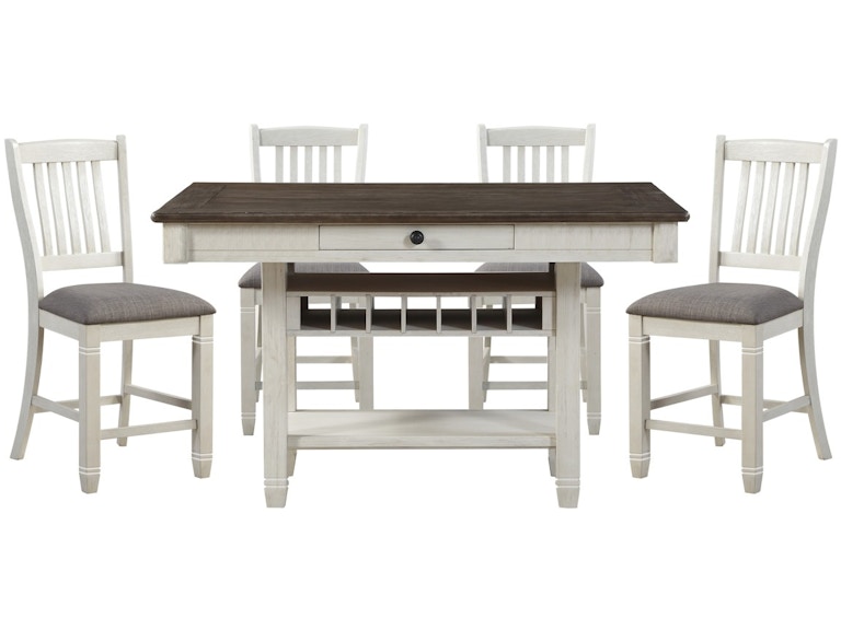 Homelegance Granby Antique White Counter Height Table and 4 Stools Dining Set by Homelegance 5627-36*5 TIK5627CTD