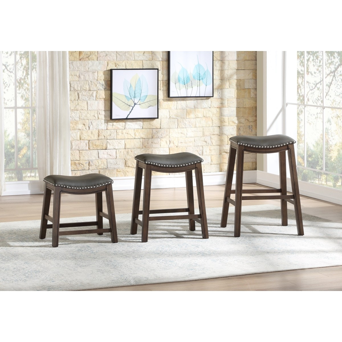 Homelegance Casual Dining 24 Counter Height Stool, Gray 5682GRY-24