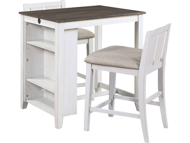Homelegance Casual Dining 3-Piece Pack Counter Height Set 5773WH