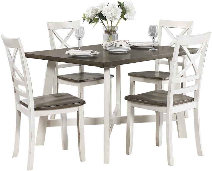 Homelegance Troy Two-Tone 5-Piece Dinette Set 5777WH 550190302