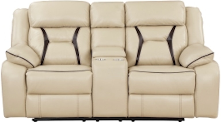 Homelegance Power Double Reclining Love Seat With Center Console 8229NBE-2PW 8229NBE-2PW