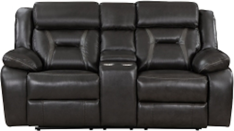 Homelegance Double Reclining Love Seat With Center Console 8229NDG-2 8229NDG-2