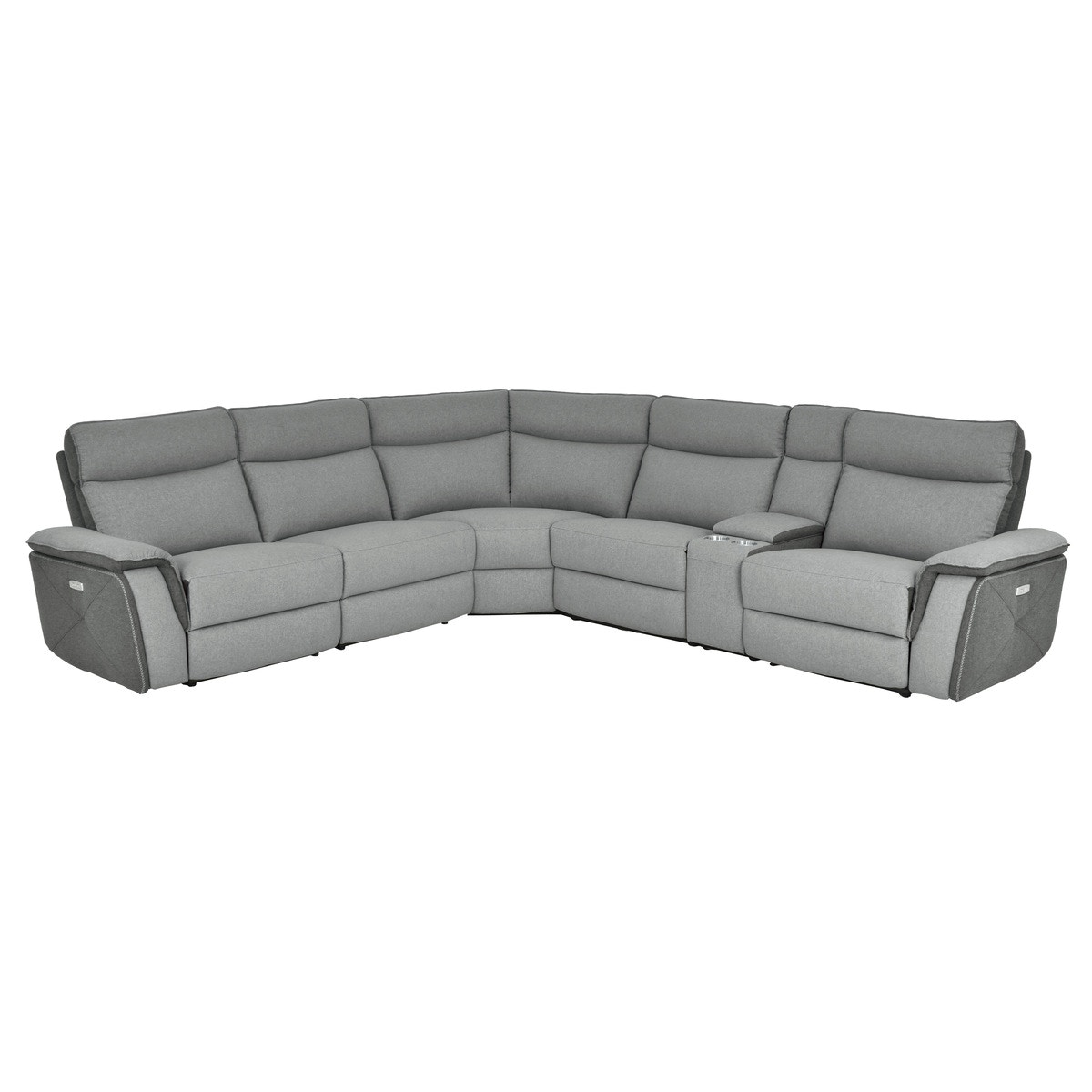  6-Piece Modular Power Reclining Sectional with Power Headrests 