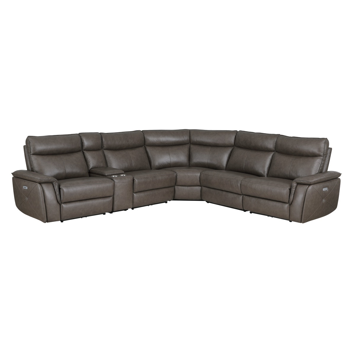  6-Piece Modular Power Reclining Sectional with Power Headrests 