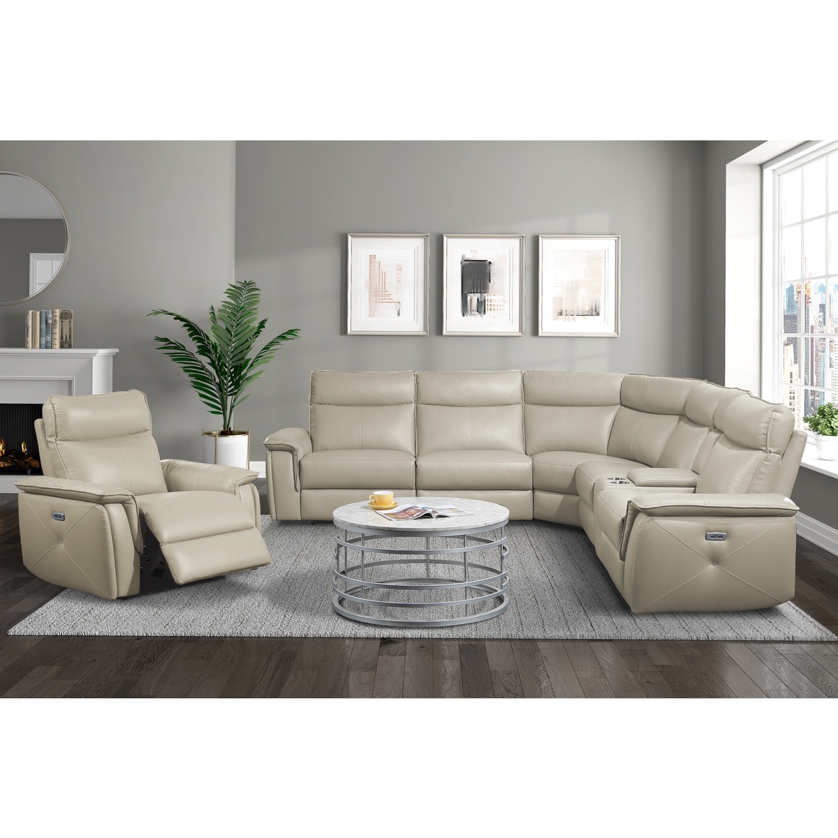 Homelegance Living Room 2pc Set Sofa, Love (Power) 8259RFTPKIT2PWH