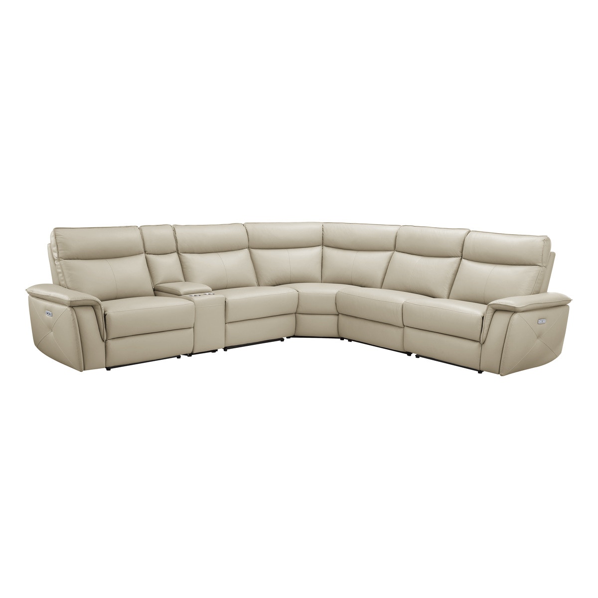  6-Piece Modular Power Reclining Sectional with Power Headrests 
