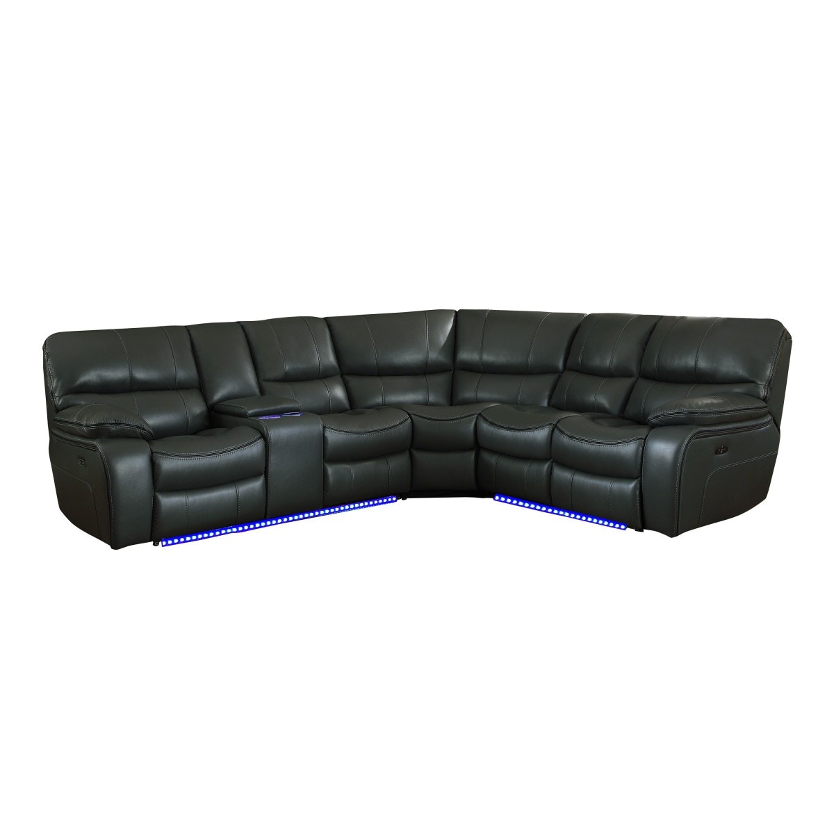  3-Piece Power Reclining Sectional with Left Console, LED and USB Ports 