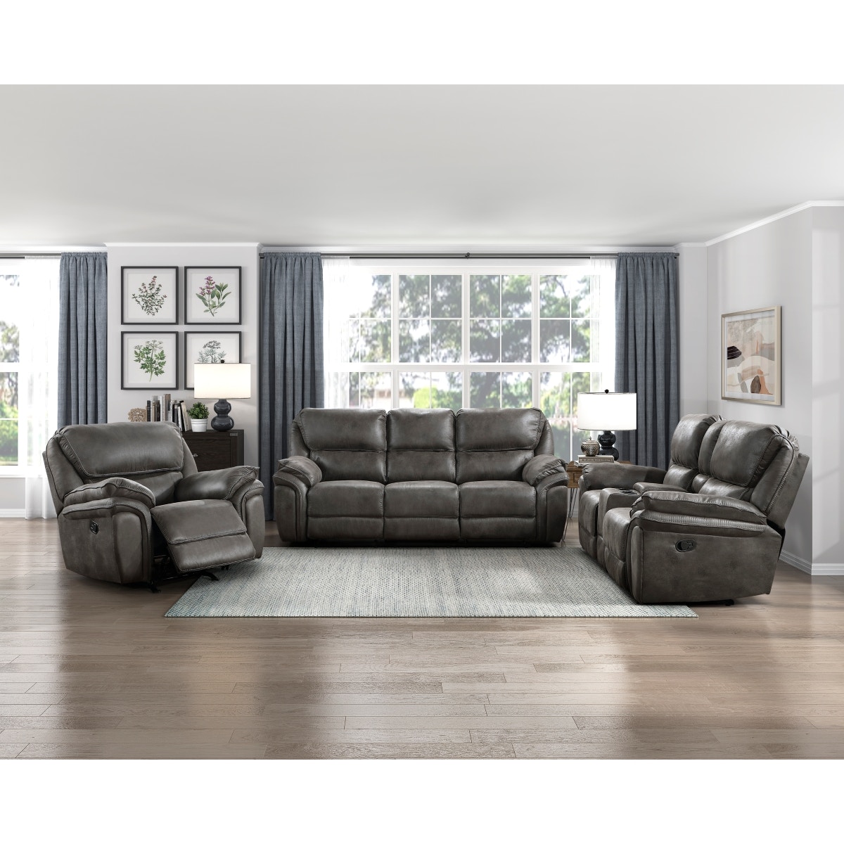 Homelegance Living Room Double Reclining Sofa 8517GRY 3