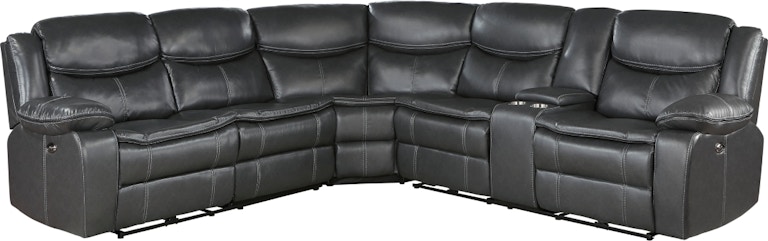 Homelegance 3-Piece Power Reclining Sectional with Right Console 8528DGKITSCPW